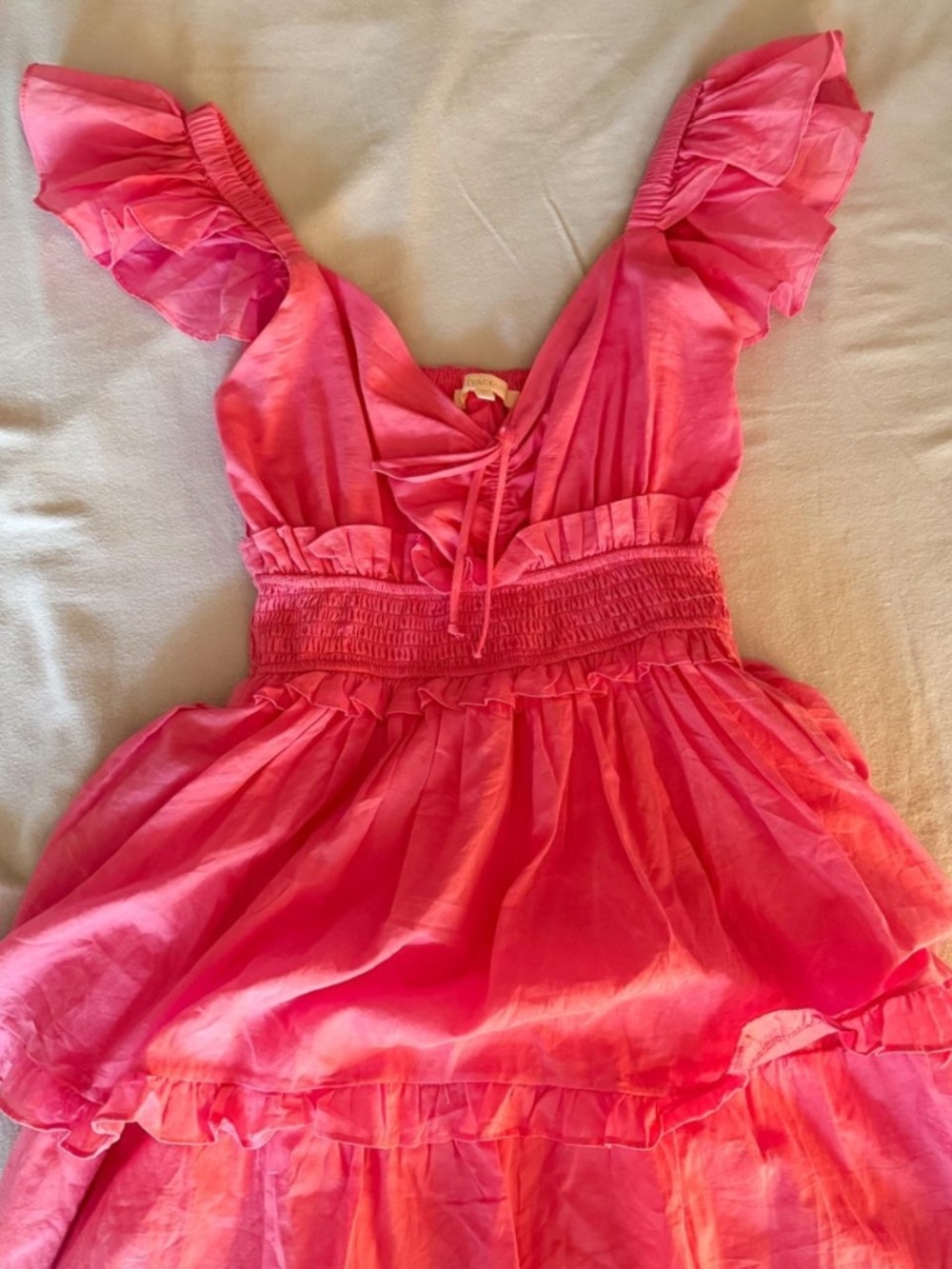 Pink Ruffle Tiered Maxi Dress
